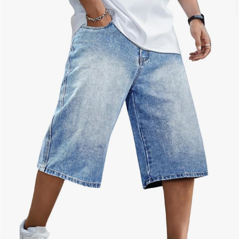 Men's Amazon Blue Denim Knee Length Shorts